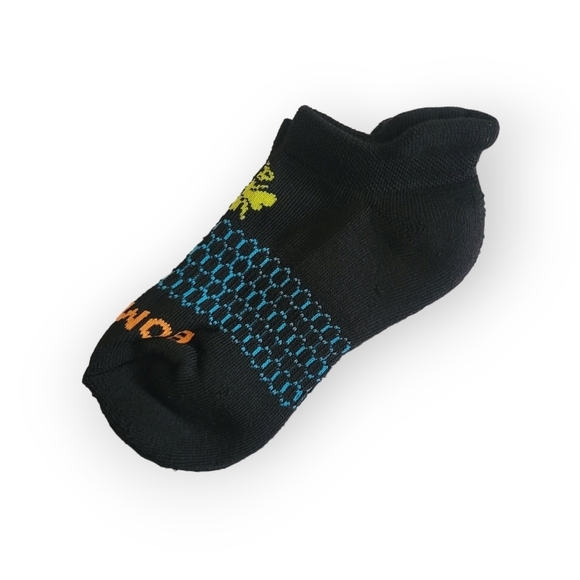 6x BOMBAS Ankle Sock Tech Unisex XS Solid Black Honeycomb Arch Support Fit Youth - Picture 4 of 9